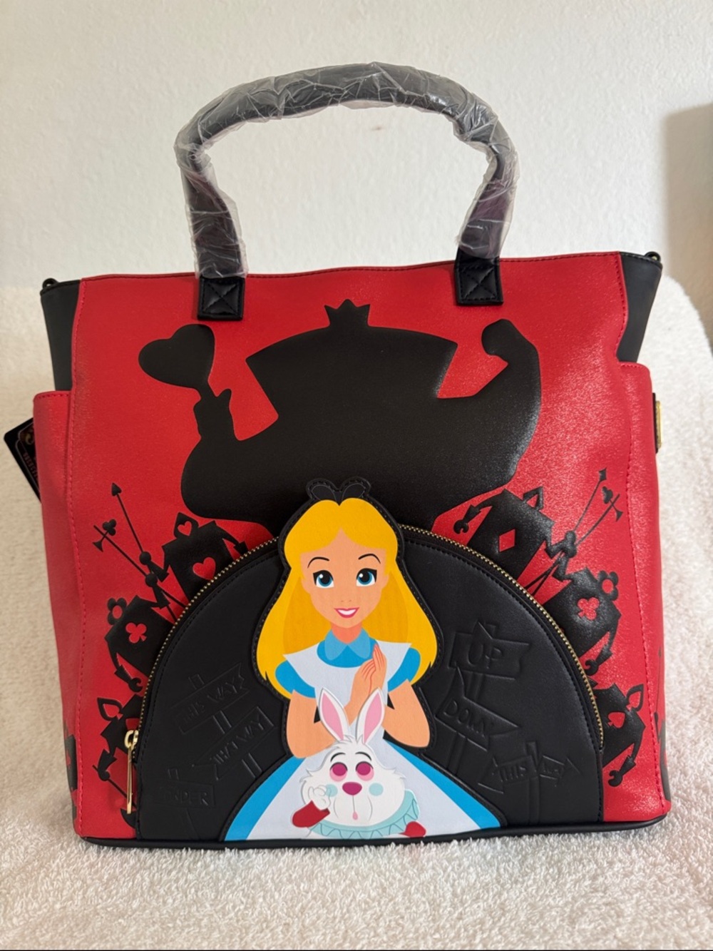 Loungefly Disney Alice in Wonderland Queen of Hearts Convertible Tote Bag